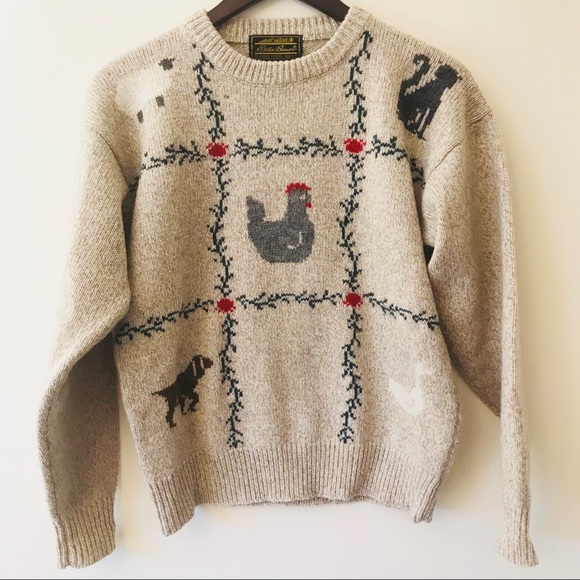 Vintage Eddie Bauer Wool Knit Animal 